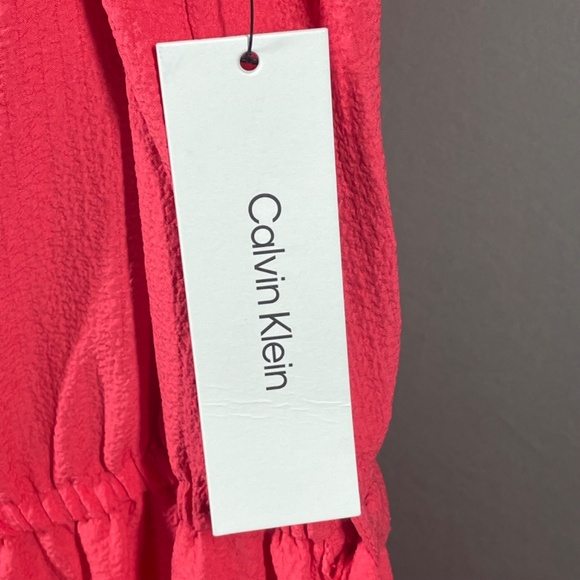 NEW Calvin Klein Dress Womens 6 coral pink fit flare colorful cocktail classic - Picture 5 of 11